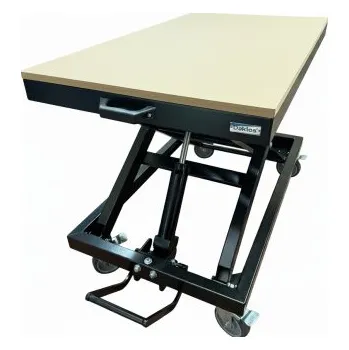 Dílenský stůl Hydraulický zvedací stůl 1500 x 830 mm – extra robustní konstrukce, 650 kg, plná deska