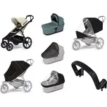 Městský kočárek Thule Urban Glide 4-wheel Soft beige + korbička Mid blue AKČNÍ SET 7v1