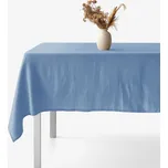 Hranatý ubrus ze lněné směsi - modrý 120 x 160 cm