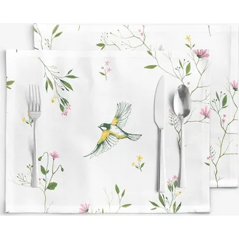 ubrus Prostírání na stůl 100% bavlněné plátno - Život v přírodě - sada 2ks 30 x 40 cm