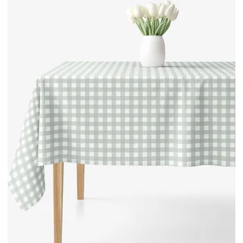 ubrus Hranatý ubrus 100% bavlněné plátno - Šalvějově zelené kostičky 80 x 80 cm