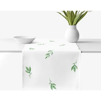 ubrus Běhoun na stůl 100% bavlněné plátno - Olivové lístky 20x120 cm