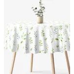 Kulatý teflonový ubrus - Eukalyptové lístky Ø 140 cm