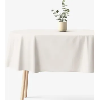 ubrus Oválný ubrus 100% bavlněné plátno - slonová kost 120 x 160 cm