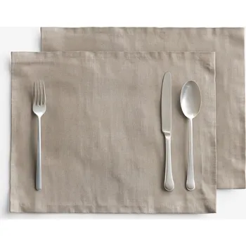 ubrus Prostírání na stůl ze lněné směsi - kávové - sada 2ks 30 x 40 cm