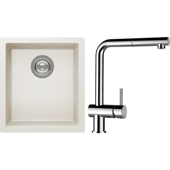 Kuchyňský dřez Set Schock S12-13 (dřez Kaia N-100S Magnolia + baterie Epos.120 Chrom)