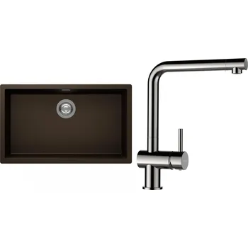 Kuchyňský dřez Set Schock S15-3 (dřez Kaia N-100XL Bronze + baterie Epos Nerezový vzhled)