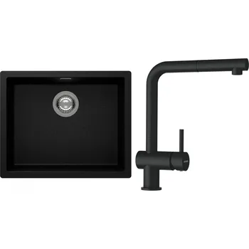 Kuchyňský dřez Set Schock S14-2 (dřez Kaia N-100L Magma + baterie Epos.120 Magma)