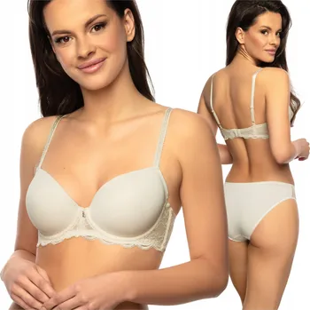 Podprsenka Vyztužená hladká podprsenka, pohodlná klasická podprsenka ecru Viania Ava 80D