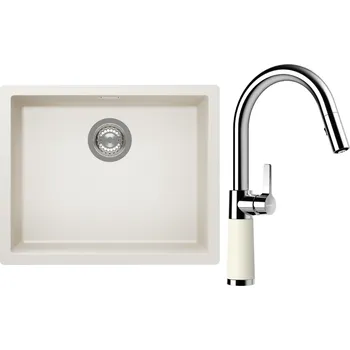 Kuchyňský dřez Set Schock S14-7 (dřez Kaia N-100L Magnolia + baterie SC-520.120 Magnolia)