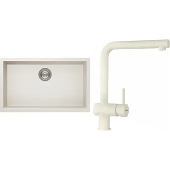 Granitový dřez Set Schock S15-1 (dřez Kaia N-100XL Magnolia + baterie Epos Magnolia)