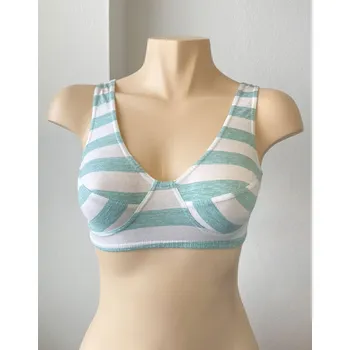 Podprsenka Dámská podprsenka sportovní, bez kostice, šité, jednobarevné 97025P - bílá aqua - M