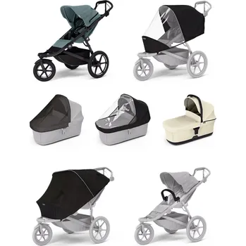 Kočárek Sportovní kočárek Thule Urban Glide 3 Mid blue + korbička Soft beige AKČNÍ SET 7v1