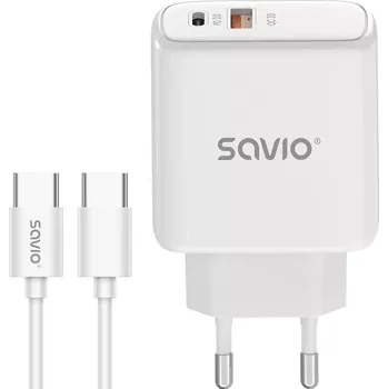 Síťová rychlonabíječka 20 w s kabelem usb‑c – SAVIO LA‑13