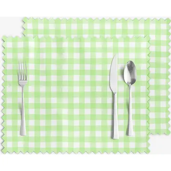 ubrus Prostírání na stůl teflonové - Zelené kostičky - sada 2ks 30 x 40 cm