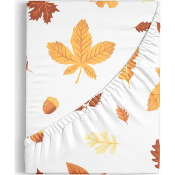 Prostěradlo Bavlněné napínací prostěradlo - Podzimní listí 90 x 200 cm
