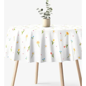 ubrus Kulatý ubrus 100% bavlněné plátno - Rozkvetlá zahrada Ø 100 cm