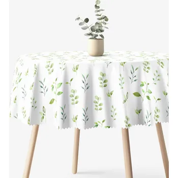 ubrus Kulatý teflonový ubrus - Eukalyptové lístky Ø 100 cm
