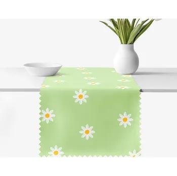 ubrus Běhoun na stůl teflonový - Kopretiny na zeleném 20x120 cm
