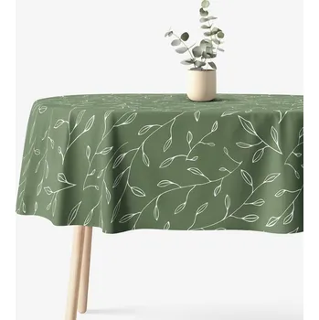 ubrus Oválný ubrus 100% bavlněné plátno - Čajové lístky 120 x 160 cm