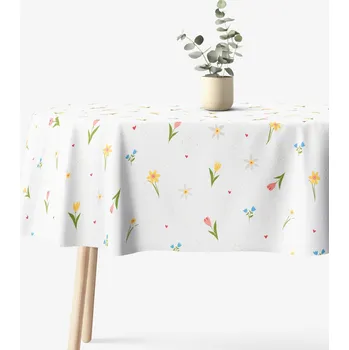 ubrus Oválný ubrus 100% bavlněné plátno - Rozkvetlá zahrada 120 x 160 cm