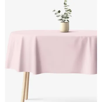 ubrus Oválný ubrus 100% bavlněné plátno - pudrově růžový 120 x 160 cm