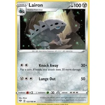 Karetní hra Pokémon DAA 122/189 Lairon - Darkness Ablaze Stav: Near Mint, Verze: REVERSE HOLO