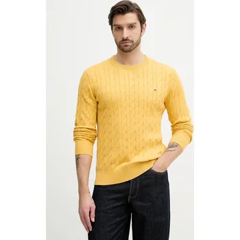 Pánský svetr Bavlněný svetr Tommy Hilfiger MW0MW33132 žlutá 11X, vel. M