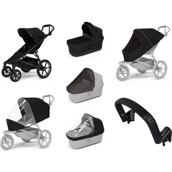 Kočárek Městský kočárek Thule Urban Glide 4-wheel Black + korbička Black AKČNÍ SET 7V1