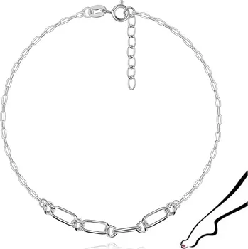 Řetízek Stříbrný nákotník 925 s oválnými očky a kuličkami