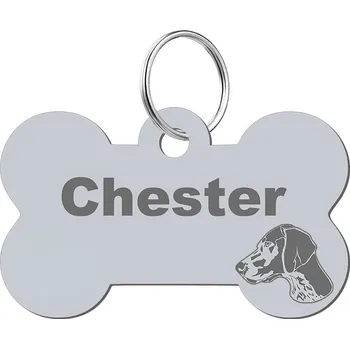 psí známka Adresář, identifikační známka kost ve tvaru kosti Mejk Jewellery stříbrná