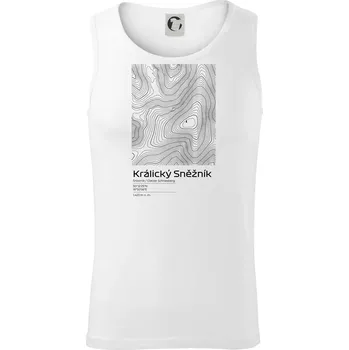 Králický Sněžník - vrstevnice v obdélníku - Tílko pánské Core - M ( Bílá )