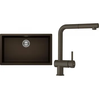 Kuchyňský dřez Set Schock S15-2 (dřez Kaia N-100XL Bronze + baterie Epos.120 Bronze)