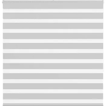 Roleta vidaXL Zebra roleta 145x150 cm šířka látky 140,9 cm polyester [4014140] Barva: světle šedá