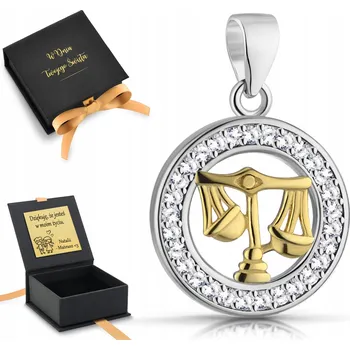 Přívěsek Stříbrný přívěsek na řetízek znamení zvěrokruhu VÁHY, pozlacený zlatem, stříbro 925