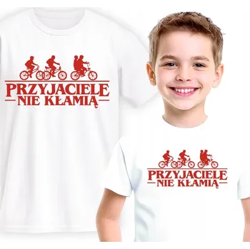 DĚTSKÉ TRIČKO BÍLÉ STRANGER THINGS PŘÁTELÉ VELIKOST S 128CM