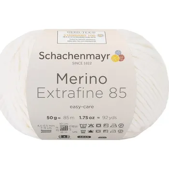 Příze Schachenmayr Merino extrafine 85 Smetanová 201 (Příze Merino extrafine 85 weiss 201)