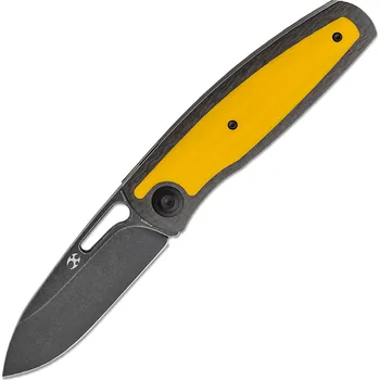 kapesní nůž Kansept Mato Black Stonewashed CPM-S35VN, Twill Carbon Fiber +Yellow G10 K1050A3