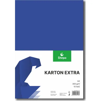 Karton Barevný karton Extra 300g A4, 10listů, tmavě modrý