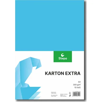 Karton Barevný karton Extra 300g A4, 10listů, světle modrý