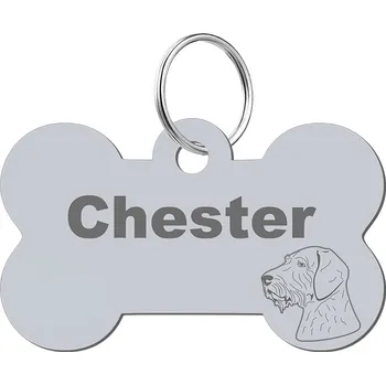 psí známka Adresář, identifikační známka kost ve tvaru kosti Mejk Jewellery stříbrná