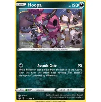 Sběratelská karetní hra Pokémon DAA 111/189 Hoopa - Darkness Ablaze Stav: Near Mint, Verze: REVERSE HOLO