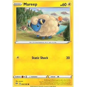 Karetní hra Pokémon DAA 055/189 Mareep - Darkness Ablaze Stav: Near Mint, Verze: REVERSE HOLO