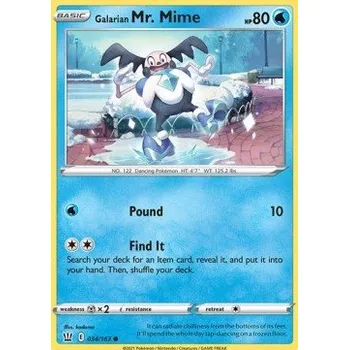 Karetní hra Pokémon BST 034/163 Galarian Mr. Mime - Battle Styles Stav: Near Mint, Verze: REVERSE HOLO