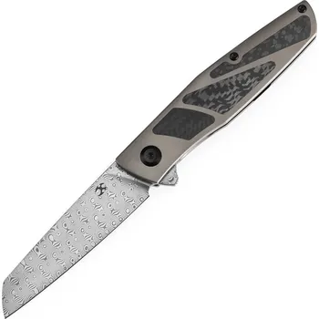 kapesní nůž KANSEPT Cru Damascus 0,118" / 3,0mm Bronzově eloxovaný titan & Twill uhlíkové vlákno K1092A4