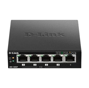 Switch D-Link DES-1005P 5-port 10/100 switch, 4xPoE+,60W DES-1005P/E