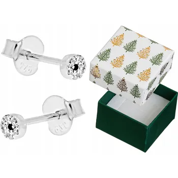 Náušnice Stříbrné Náušnice Kroužky se Zirkony Malé Dámské Puzetky 3mm Kruhy Smalt