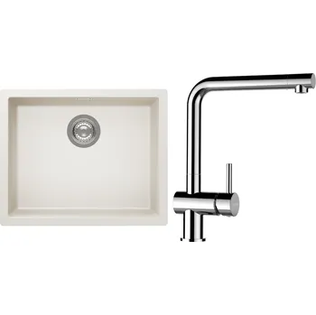 Granitový dřez Set Schock S14-12 (dřez Kaia N-100L Magnolia + baterie Epos Chrom)