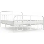 Manželská postel kovová VidaXL 160x200 cm bílá, vícebarevná