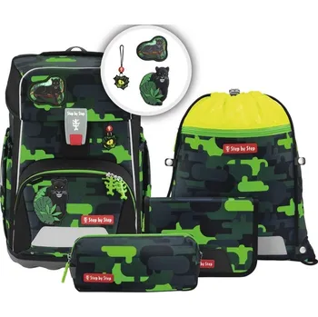 Školní batoh Školní aktovka Step by Step GIANT Black Cat Chiko - 5 dílný set, AGR certifikát